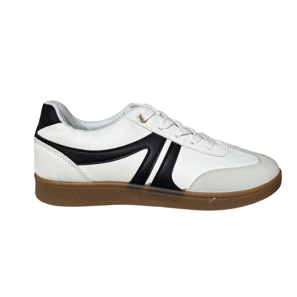 Zapatilla 003 Blanca y Negro 1