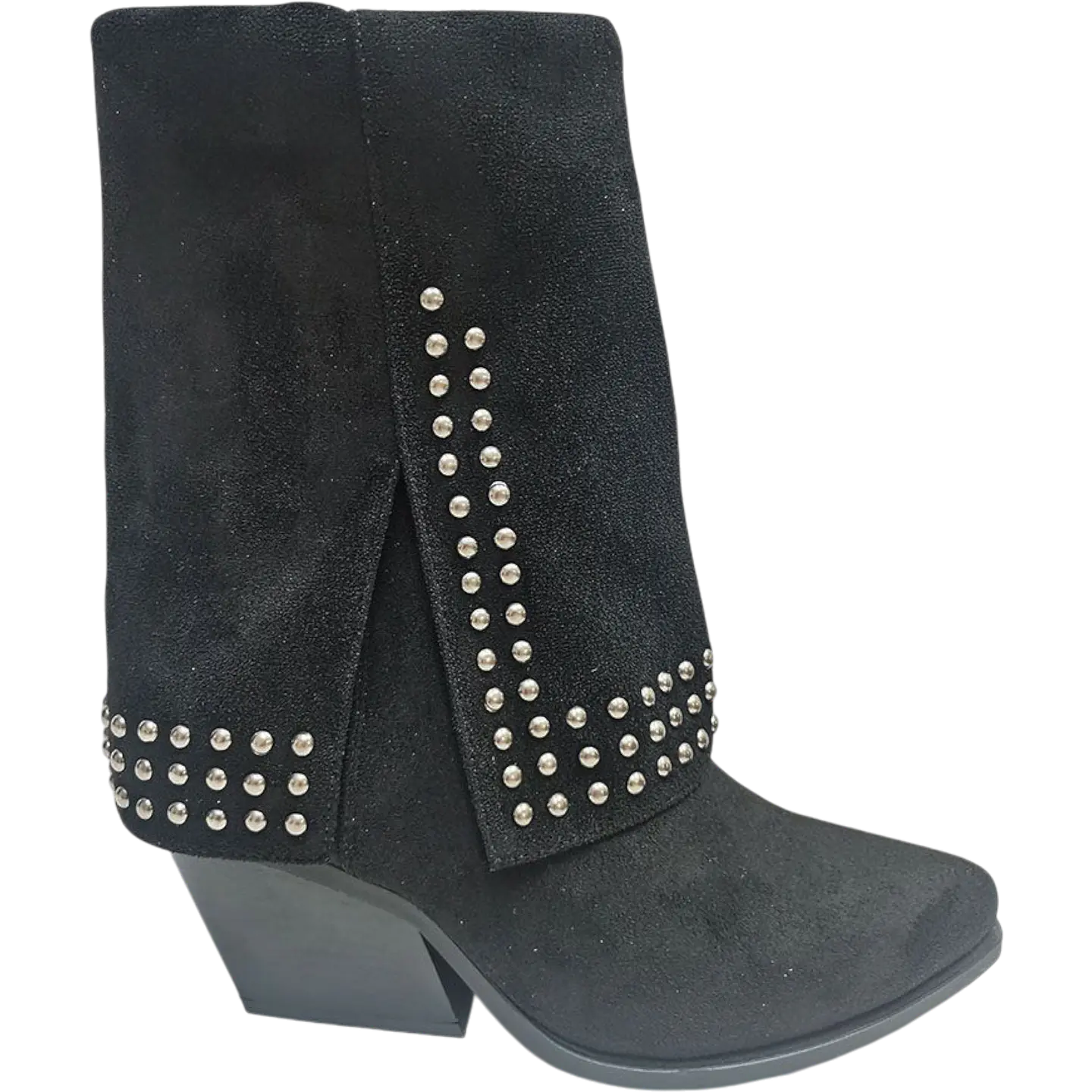 Botín 2406 negro gamuza tachas 1