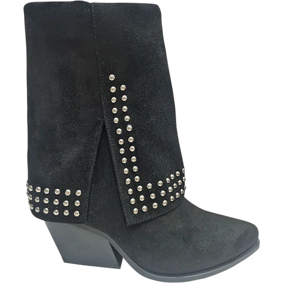 Botín 2406 negro gamuza tachas 1