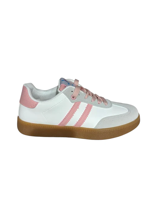 Zapatilla 001 Blanca y Rosa claro