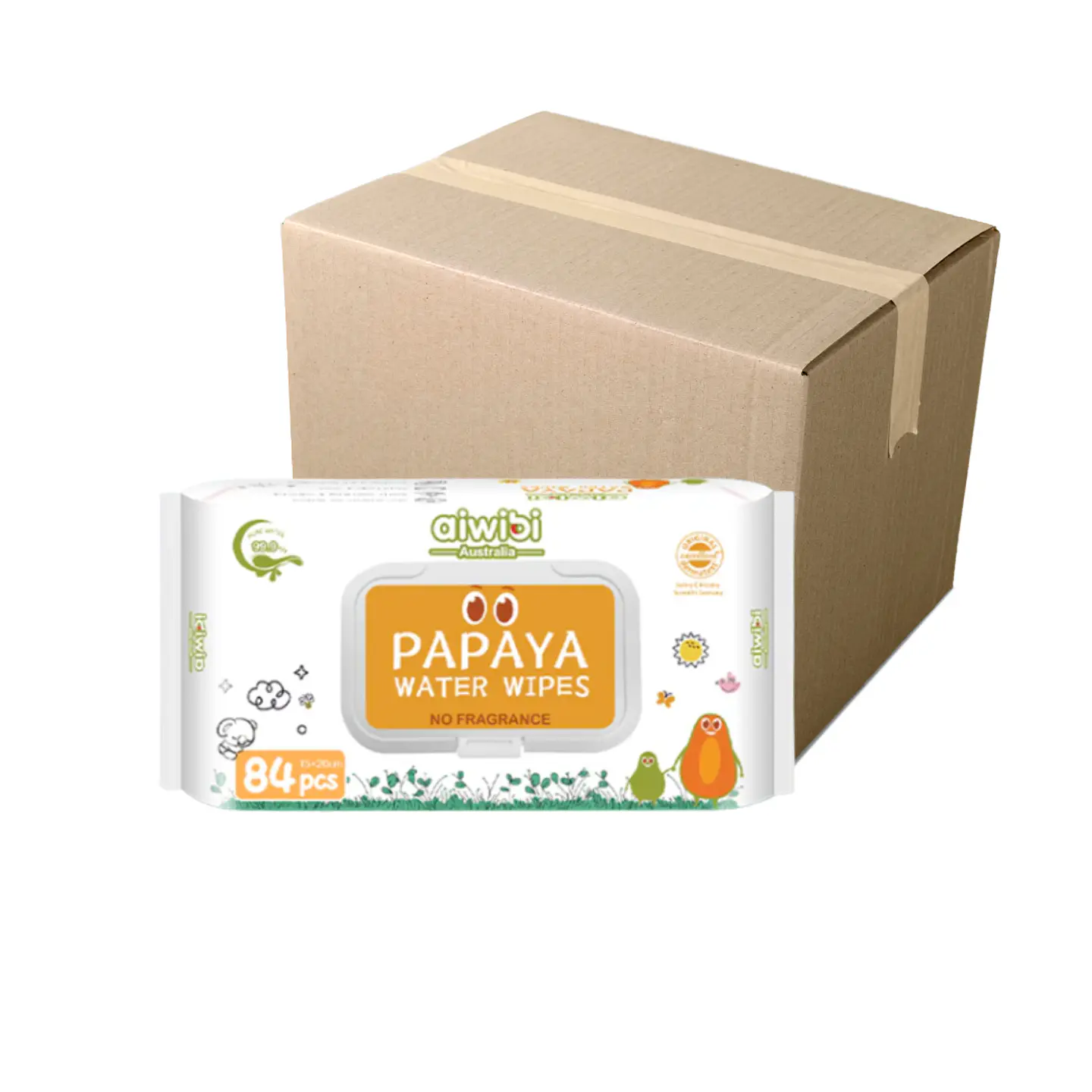 Caja de toalla aiwibi papaya 84uni. 1