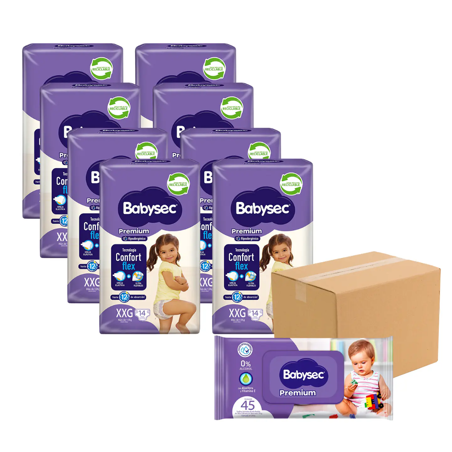 Babysec premium + caja de toalla babysec 1