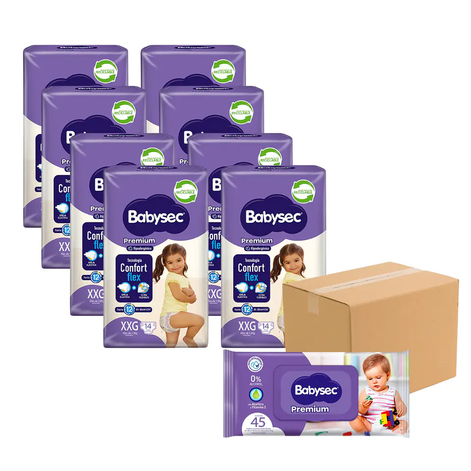 Babysec premium + caja de toalla babysec 1