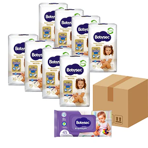 babysec super premium + caja de toallas 