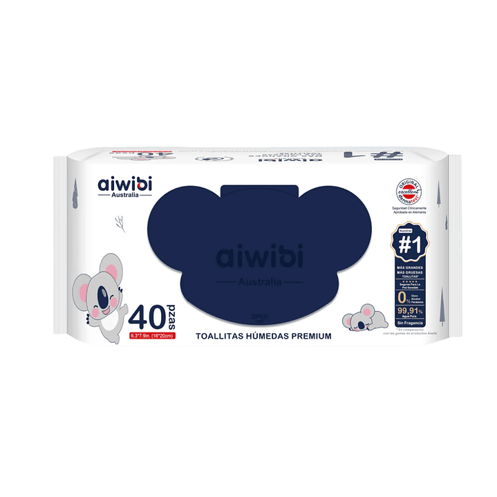 Toalla húmeda Aiwibi Premium 40uni. 1