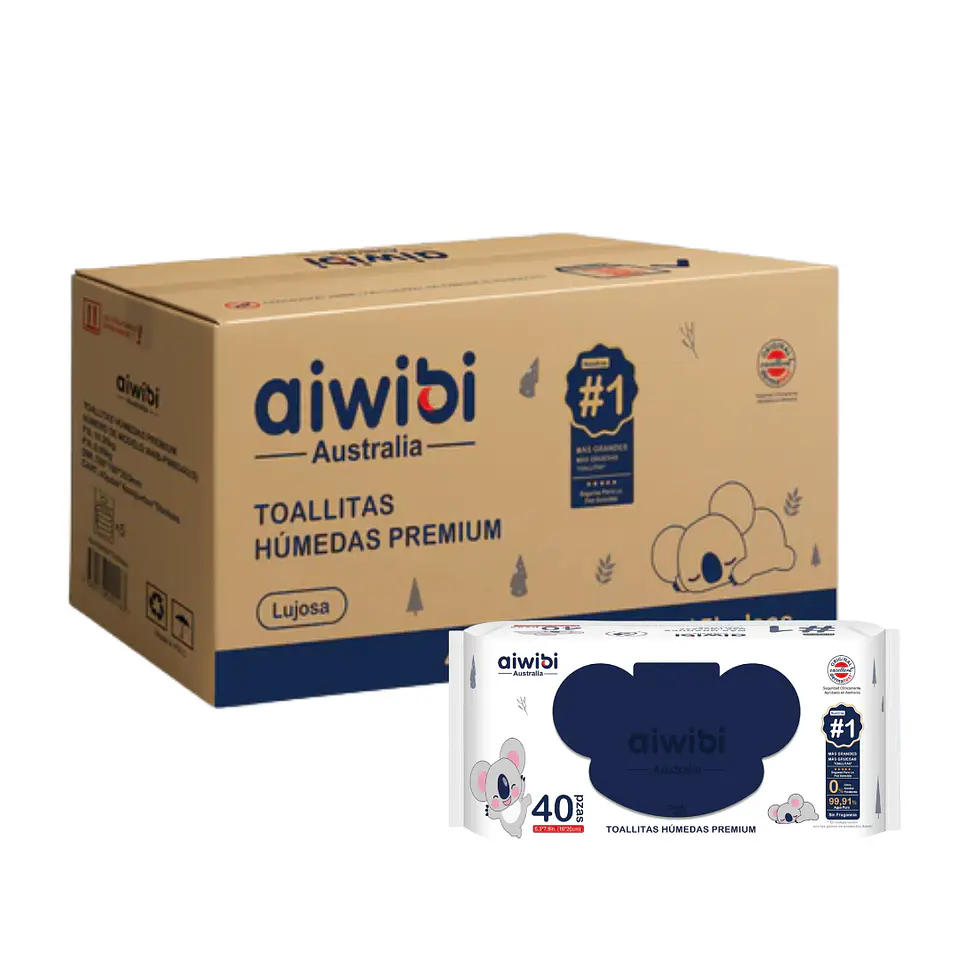 Caja Toalla húmeda Aiwibi Premium 40uni. 1