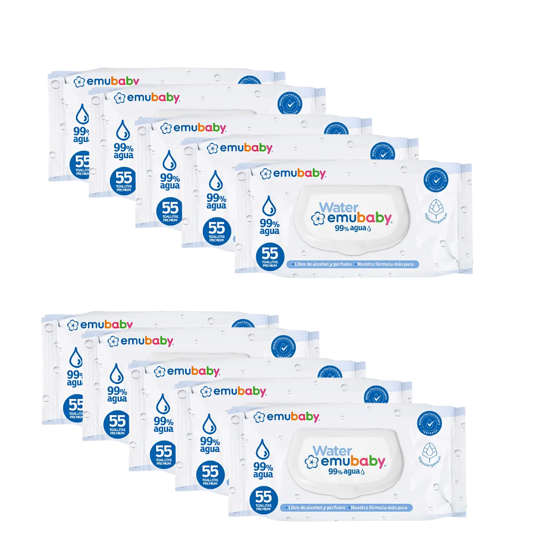 Toalla húmeda emubaby wáter 55uni. 2