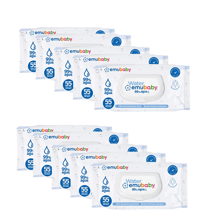 Toalla húmeda emubaby wáter 55uni. 2