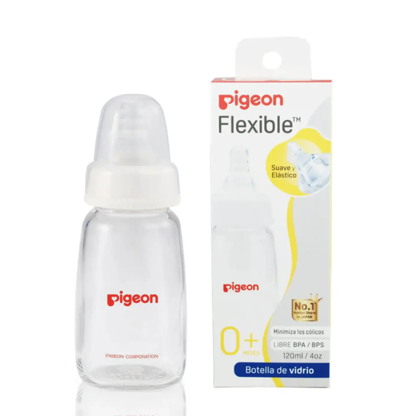 Mamadera pigeon 120ml de vidrio 1
