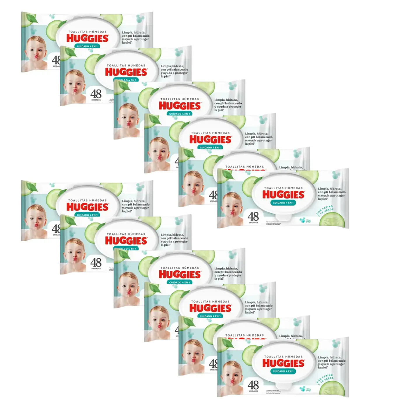 Toallas Huggies 4 en 1 de 48uni. 2