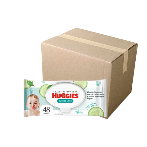 Caja de toallas Huggies 4 en 1 paquete de 48uni.