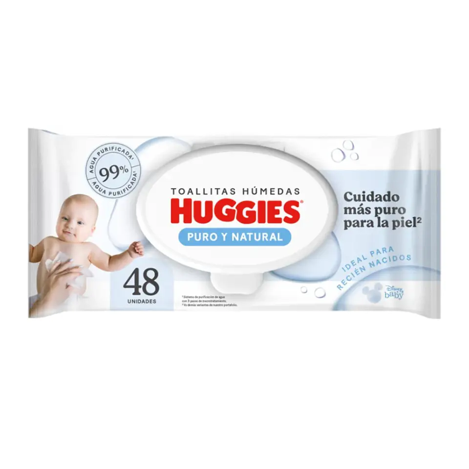 Toallas Huggies puro y natural 48uni. 1