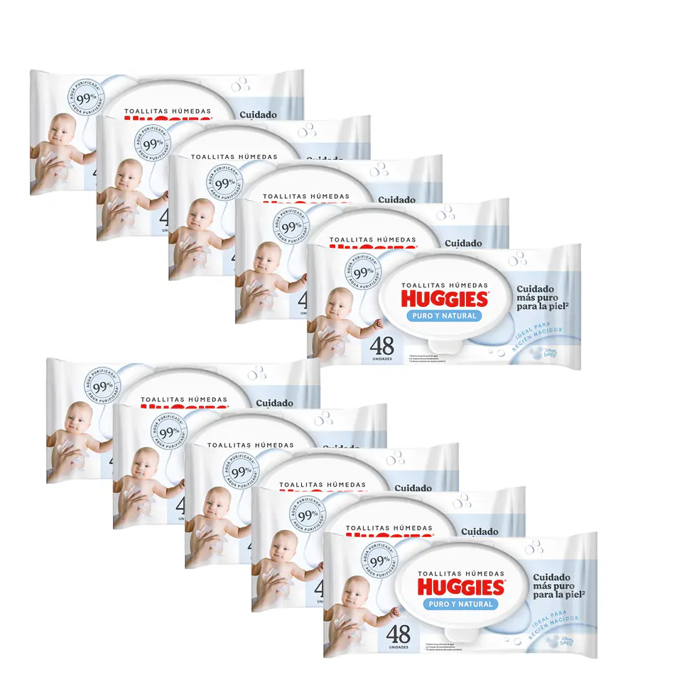 Toallas Huggies puro y natural 48uni. 2