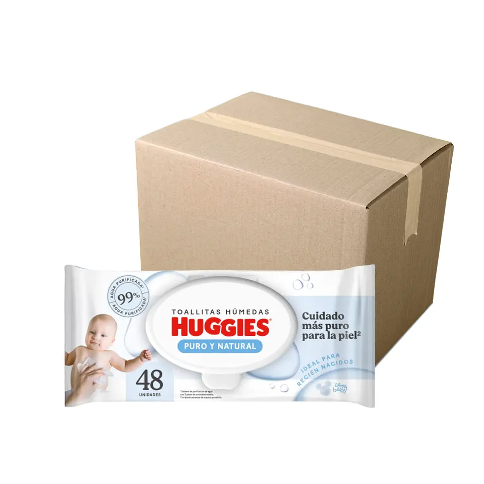 Caja toallas huggies puro y natural 48 uni. 1
