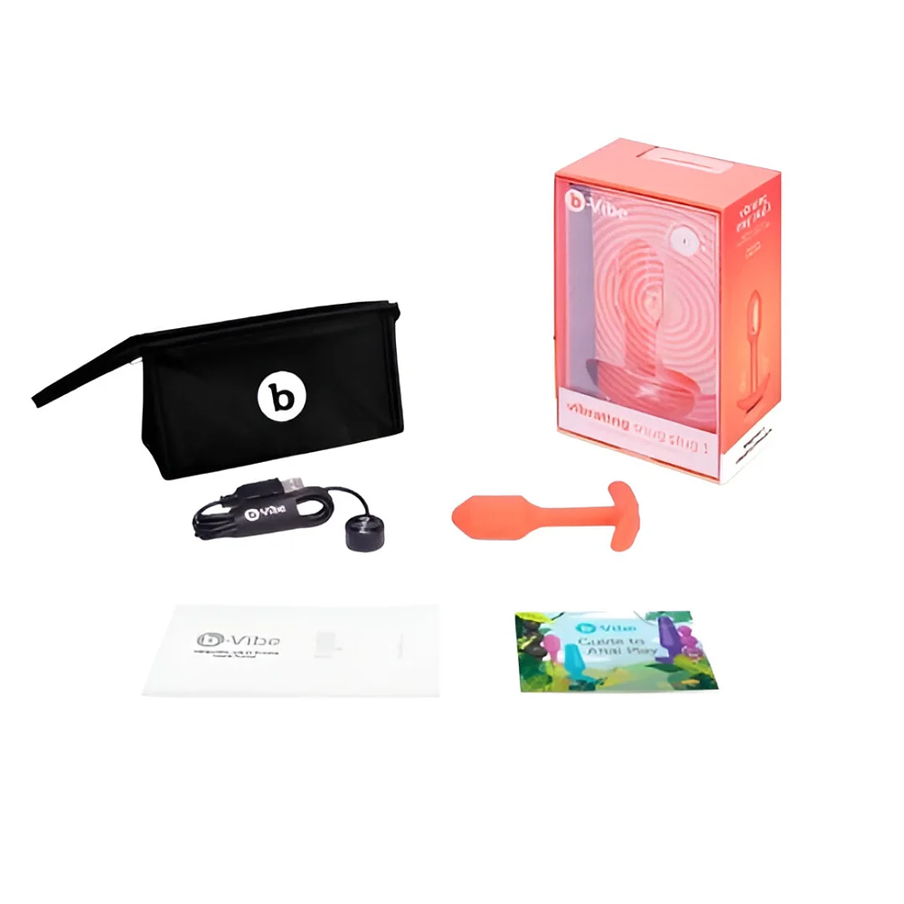 🧡 Plug Anal con Vibración B-Vibe Snug Pequeño Naranja 5