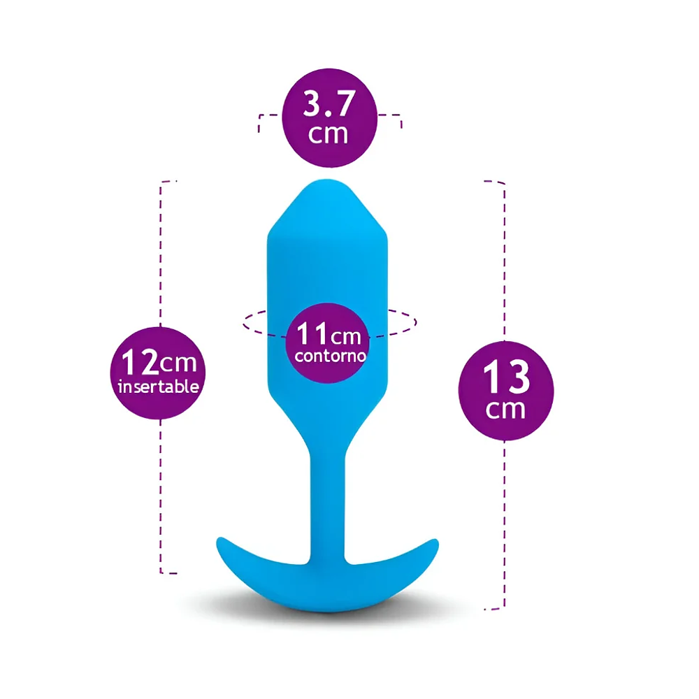 Plug Anal Vibrador B-Vibe Snug Grande Azul 2