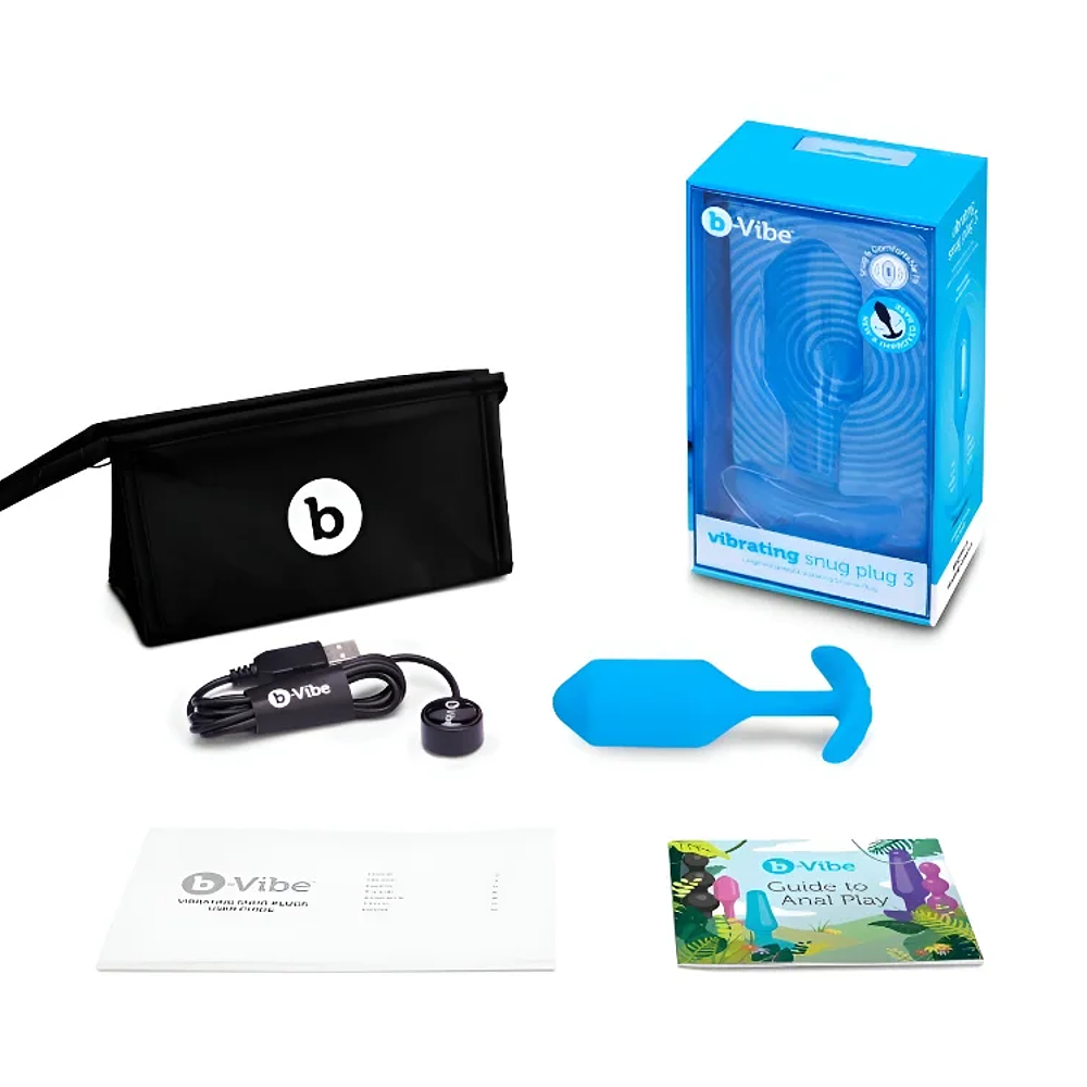 Plug Anal Vibrador B-Vibe Snug Grande Azul 5