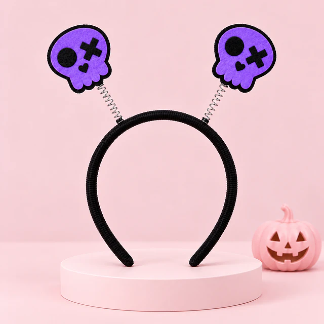 DIADEMA CALAVERA MORADA