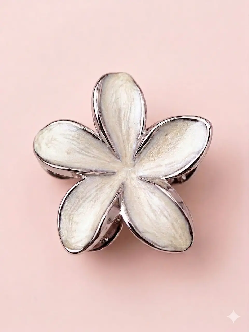 Flores hawaianas acrílicas borde dorado y plateado 1