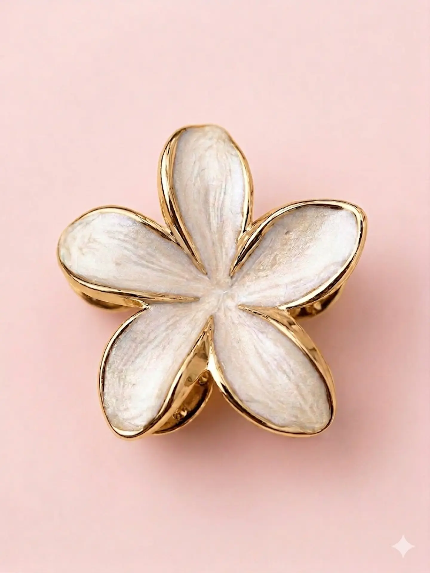 Flores hawaianas acrílicas borde dorado y plateado 2