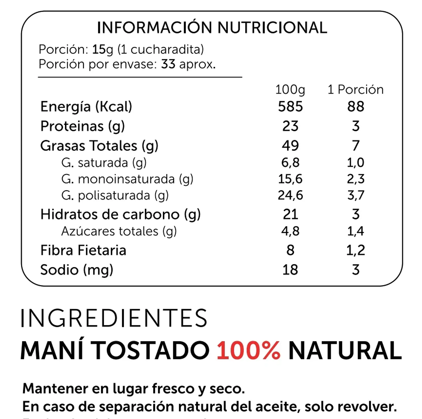 Mantequilla de maní Tradicional 500g  2