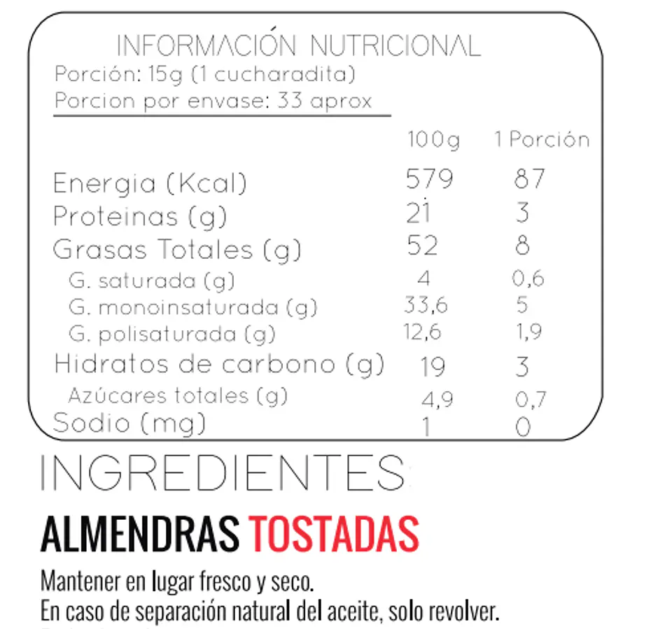 Mantequilla de almendras 250g 2