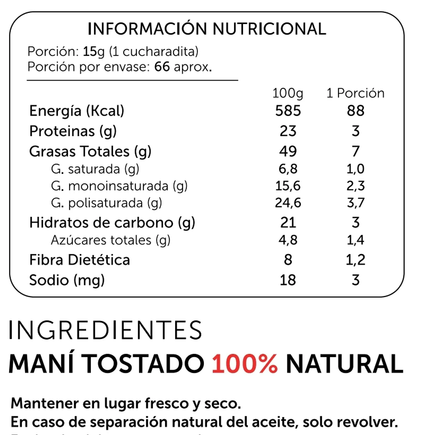 Mantequilla de maní Crunchy 1kg 2