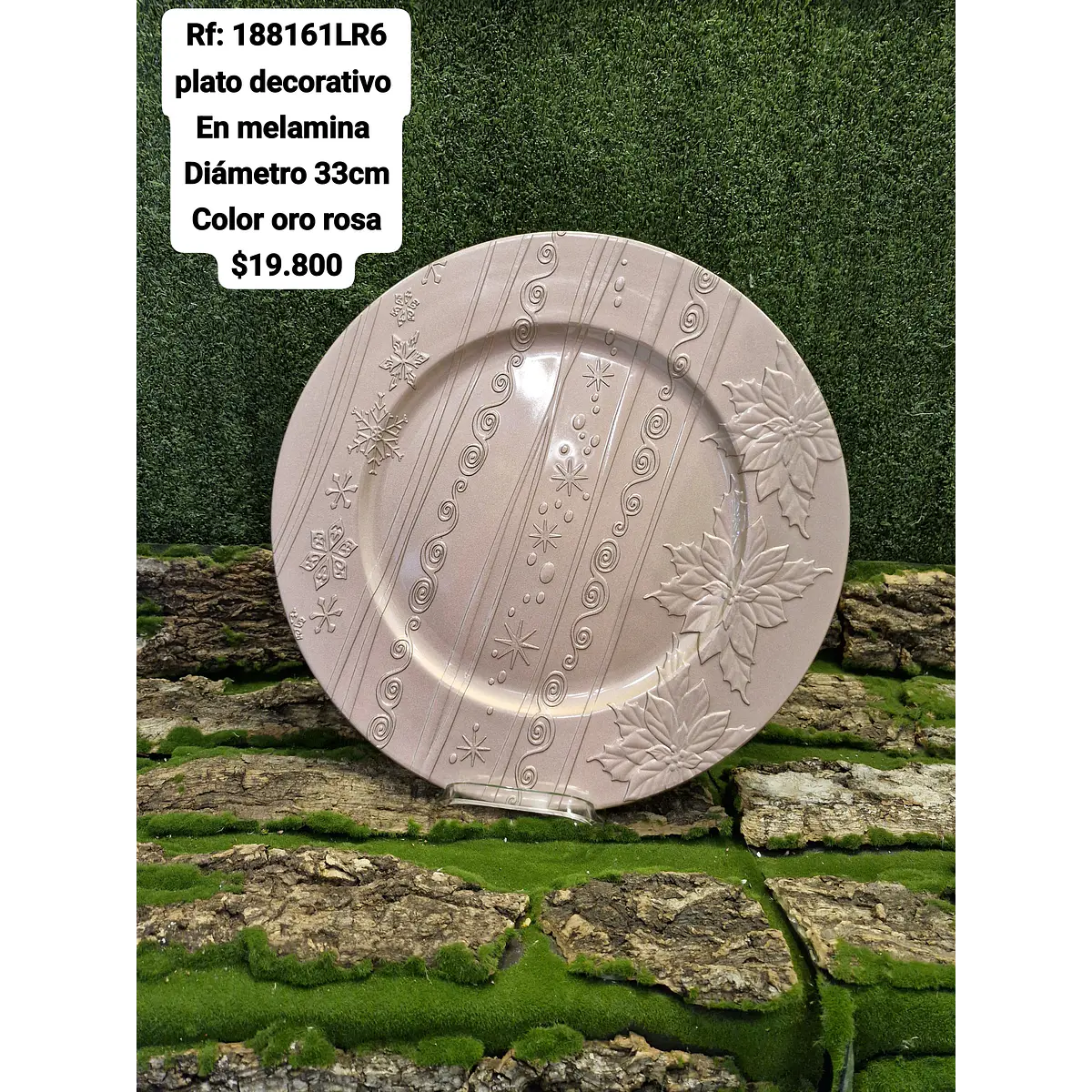 Plato base oro rosa