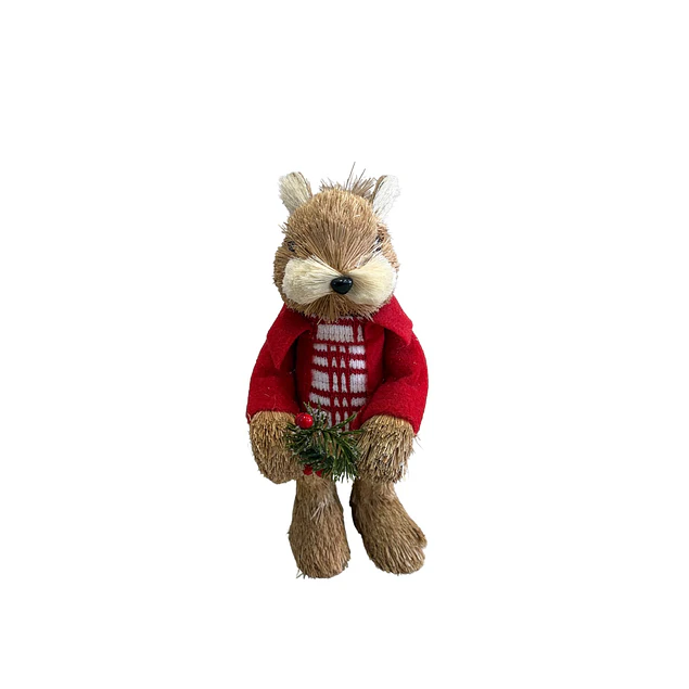 Ardilla con chaqueta roja
