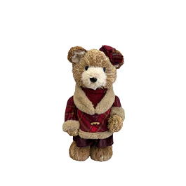Osita con chaqueta y vestido vinotinto