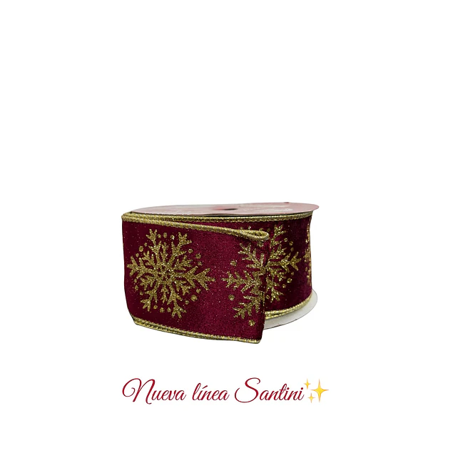 Cinta vinotinto estampado dorado