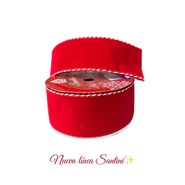 Cinta gamuzada roja borde candy