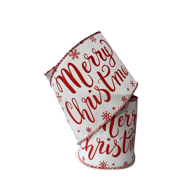 Cinta ancha blanca con estampado rojo candy
