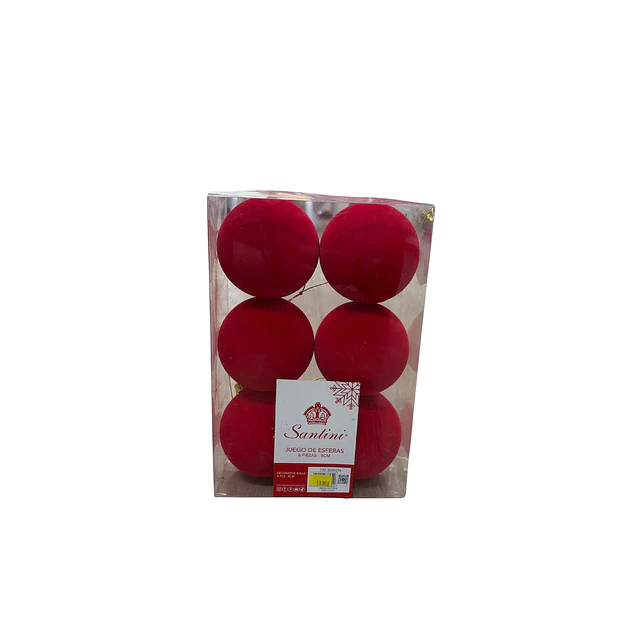 Paquete 6 bolas gamuzadas 8 cms Santini
