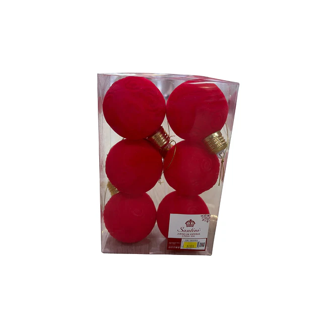 Paquete Santini 6 bolas 8 cms bombillo y diseño