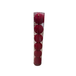 Esferas gamuzadas rojas 6 unidades 10 cms