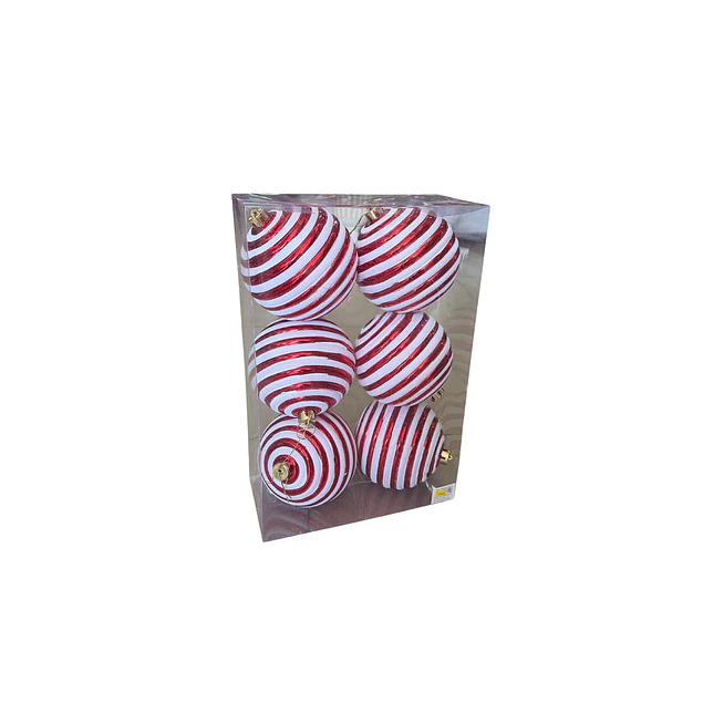 Paquete 6 esferas candy 15 cms