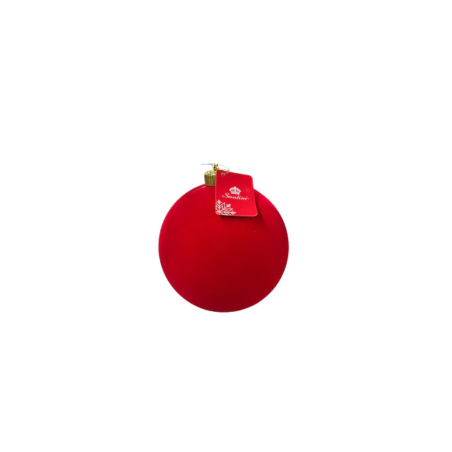 Esfera Santini gamuzada roja 15 cms