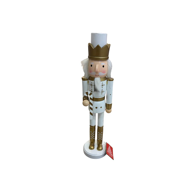 cascanueces 41 cms dorado y blanco
