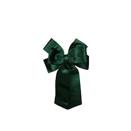Moño decorativo gamuzado verde inglés