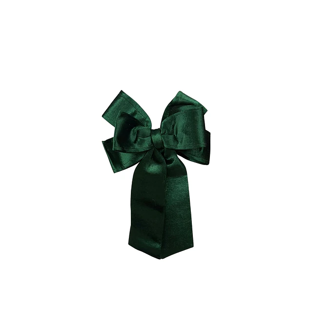 Moño decorativo gamuzado verde inglés