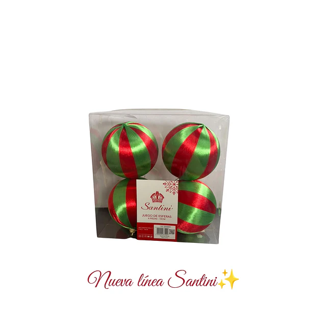 Paquete x 4 Santini 10 cms esferas gamuzadas