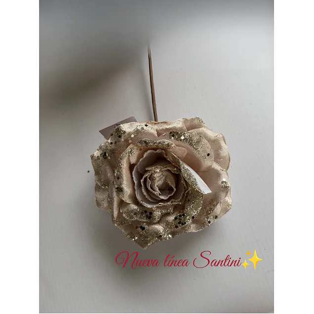 Rosa gamuzada Santini con lentejuelas 