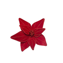 Flor gamuzada con adorno lineas escarchadas