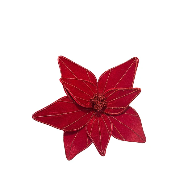 Flor gamuzada con adorno lineas escarchadas