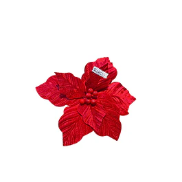 Flor navideña gamuzada 33 cms