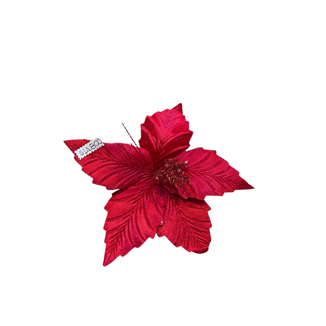 Flor roja gamuzada 33 cms