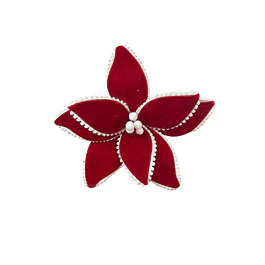 Flor navideña candy bordes blancos con diseño