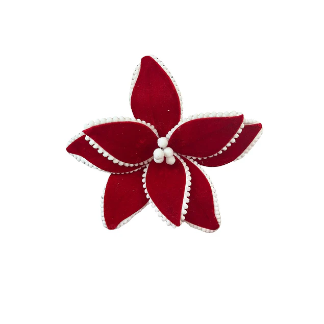 Flor navideña candy bordes blancos con diseño