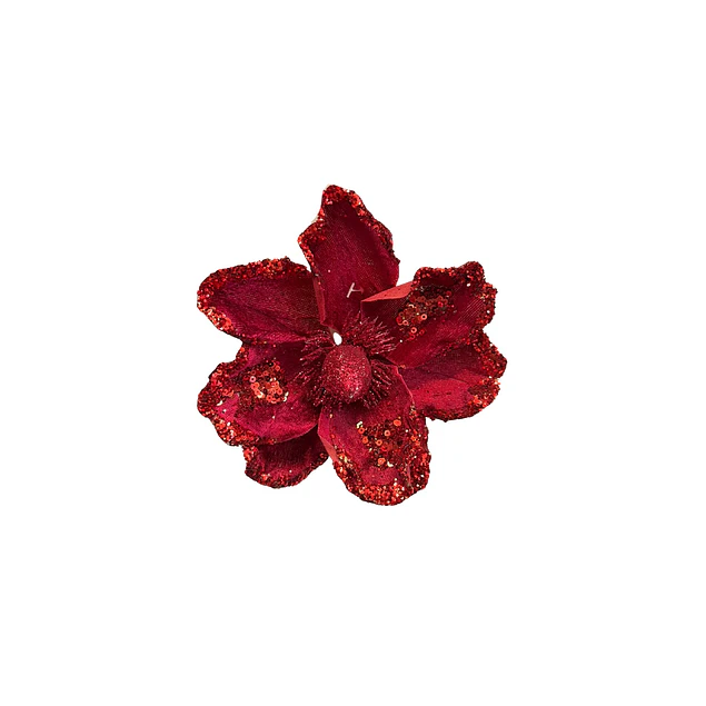 Magnolia vinotinto con lentejuelas